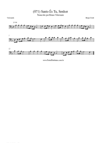 Harpa Cristã (071) Santo És Tu Senhor score for Cello