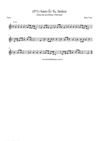 Harpa Cristã (071) Santo És Tu Senhor score for Flute