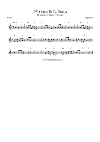 Harpa Cristã (071) Santo És Tu Senhor score for Keyboard