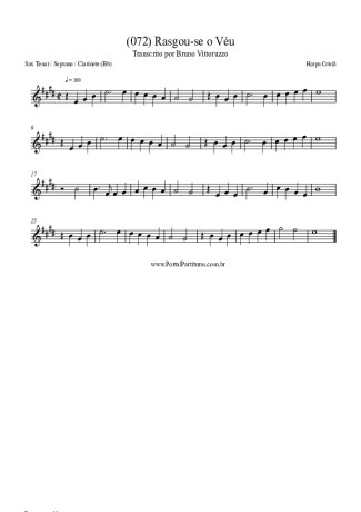 Harpa Cristã (072) Rasgou-se O Véu score for Clarinet (Bb)