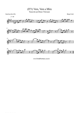 Harpa Cristã (073) Vem Vem A Mim score for Alto Saxophone