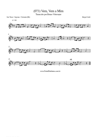 Harpa Cristã (073) Vem Vem A Mim score for Clarinet (Bb)