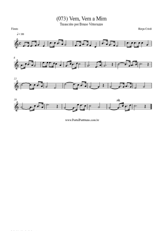 Harpa Cristã (073) Vem Vem A Mim score for Flute