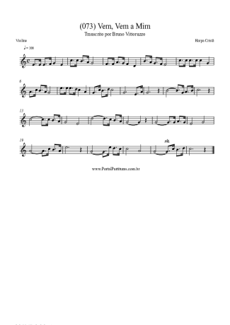 Harpa Cristã (073) Vem Vem A Mim score for Violin
