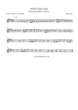 Harpa Cristã (074) Cristo Virá score for Clarinet (Bb)