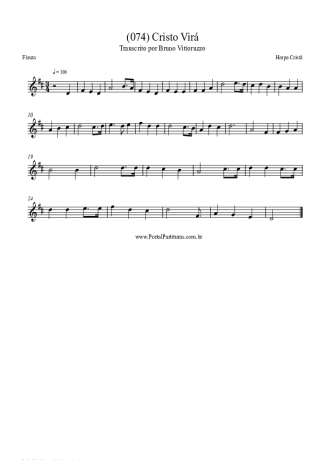 Harpa Cristã (074) Cristo Virá score for Flute
