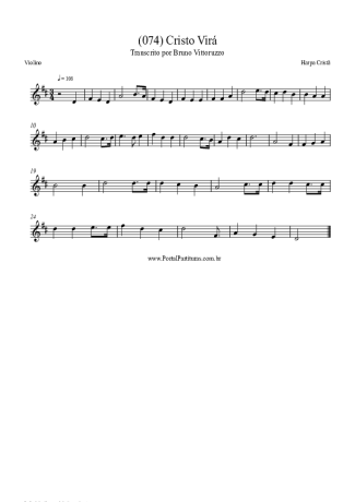 Harpa Cristã (074) Cristo Virá score for Violin