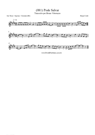 Harpa Cristã (081) Pode Salvar score for Tenor Saxophone Soprano (Bb)
