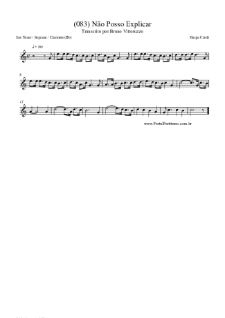 Harpa Cristã (083) Não Posso Explicar score for Tenor Saxophone Soprano (Bb)