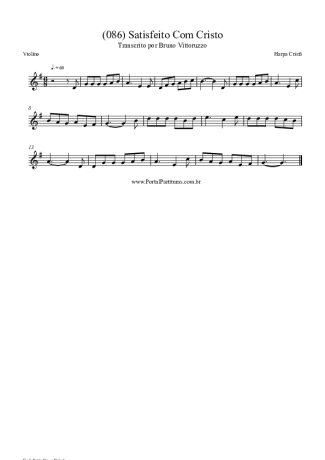 Harpa Cristã (086) Satisfeito Com Cristo score for Violin