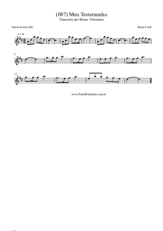 Harpa Cristã (087) Meu Testemunho score for Alto Saxophone