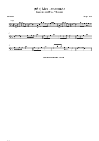 Harpa Cristã (087) Meu Testemunho score for Cello