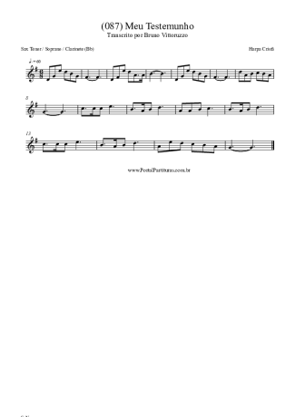 Harpa Cristã (087) Meu Testemunho score for Clarinet (Bb)