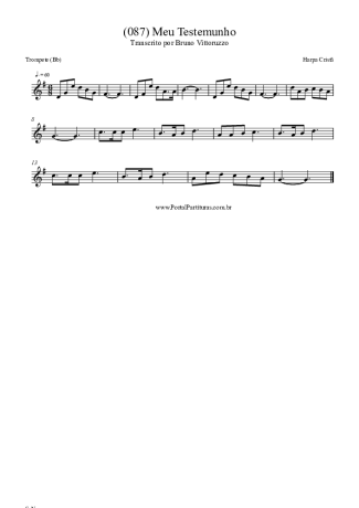 Harpa Cristã (087) Meu Testemunho score for Trumpet