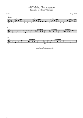 Harpa Cristã (087) Meu Testemunho score for Violin