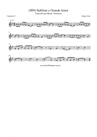 Harpa Cristã (089) Sublime E Grande Amor score for Clarinet (C)