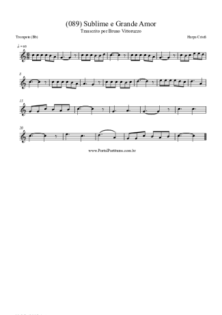 Harpa Cristã (089) Sublime E Grande Amor score for Trumpet