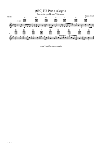Harpa Cristã (090) Há Paz E Alegria score for Acoustic Guitar