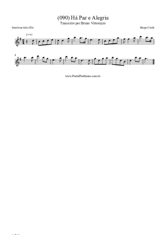 Harpa Cristã (090) Há Paz E Alegria score for Alto Saxophone
