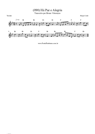 Harpa Cristã (090) Há Paz E Alegria score for Keyboard