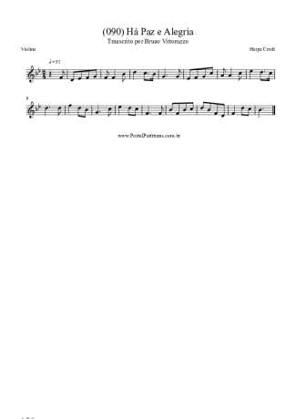 Harpa Cristã (090) Há Paz E Alegria score for Violin