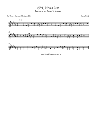 Harpa Cristã (091) Nívea Luz score for Tenor Saxophone Soprano (Bb)