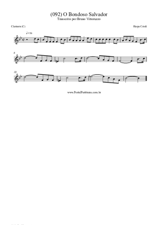 Harpa Cristã (092) O Bondoso Salvador score for Clarinet (C)