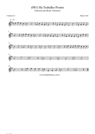 Harpa Cristã (093) Há Trabalho Pronto score for Clarinet (C)