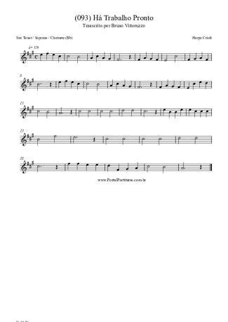 Harpa Cristã (093) Há Trabalho Pronto score for Tenor Saxophone Soprano (Bb)