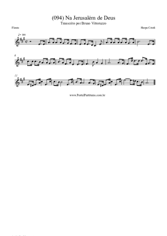 Harpa Cristã (094) Na Jerusalém De Deus score for Flute