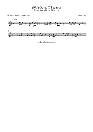 Harpa Cristã (095) Ouve Ó Pecador score for Clarinet (Bb)