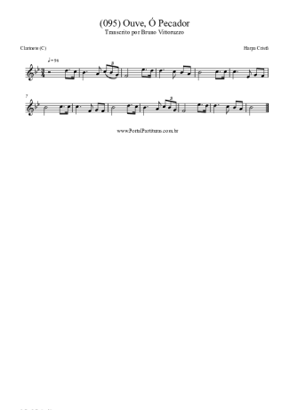 Harpa Cristã (095) Ouve Ó Pecador score for Clarinet (C)
