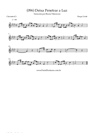 Harpa Cristã (096) Deixa Penetrar A Luz score for Clarinet (C)