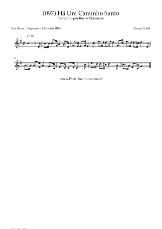 Harpa Cristã (097) Há Um Caminho Santo score for Tenor Saxophone Soprano (Bb)