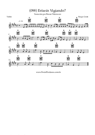 Harpa Cristã (098) Estarás Vigiando score for Acoustic Guitar