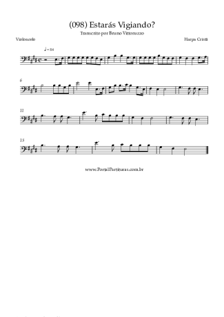 Harpa Cristã (098) Estarás Vigiando score for Cello