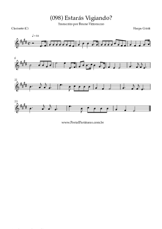Harpa Cristã (098) Estarás Vigiando score for Clarinet (C)