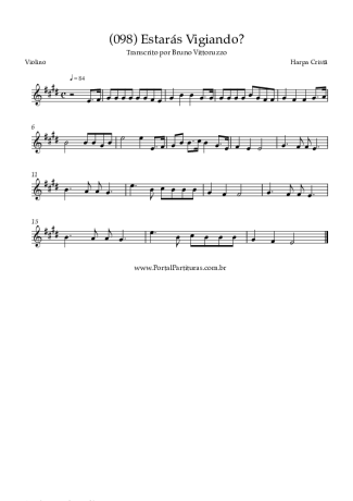 Harpa Cristã (098) Estarás Vigiando score for Violin
