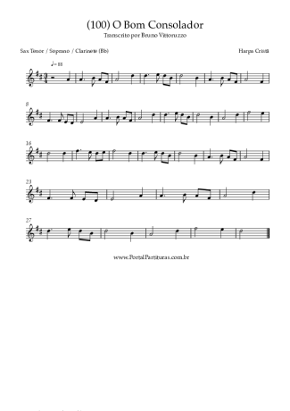 Harpa Cristã (100) O Bom Consolador score for Tenor Saxophone Soprano (Bb)