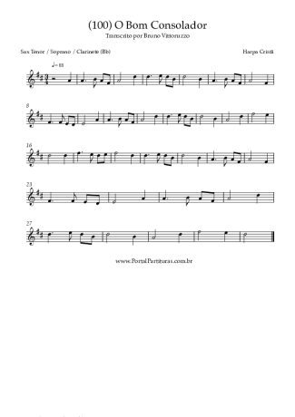 Harpa Cristã (100) O Bom Consolador score for Tenor Saxophone Soprano (Bb)