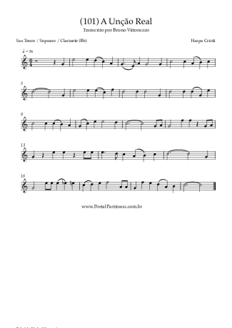 Harpa Cristã (101) A Unção Real score for Clarinet (Bb)