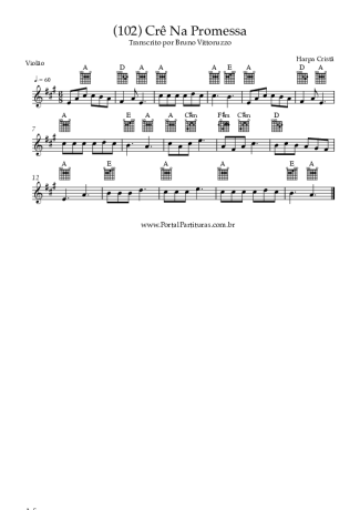 Harpa Cristã (102) Crê Na Promessa score for Acoustic Guitar