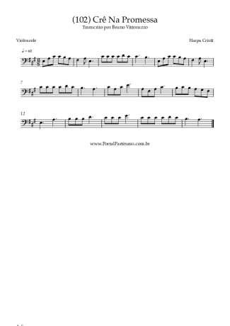 Harpa Cristã (102) Crê Na Promessa score for Cello