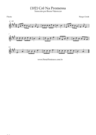 Harpa Cristã (102) Crê Na Promessa score for Flute