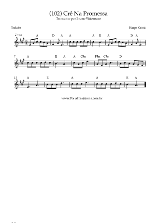 Harpa Cristã (102) Crê Na Promessa score for Keyboard