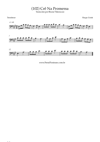 Harpa Cristã (102) Crê Na Promessa score for Trombone