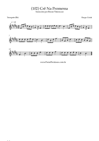 Harpa Cristã (102) Crê Na Promessa score for Trumpet