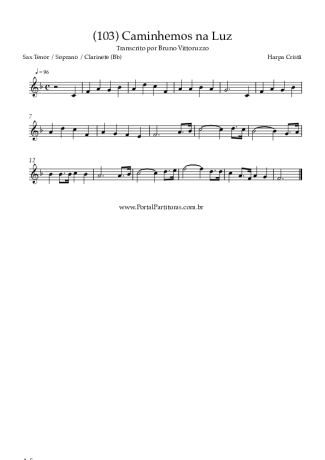 Harpa Cristã (103) Caminhemos Na Luz score for Clarinet (Bb)