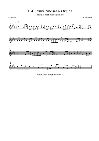 Harpa Cristã (104) Jesus Procura A Ovelha score for Clarinet (C)