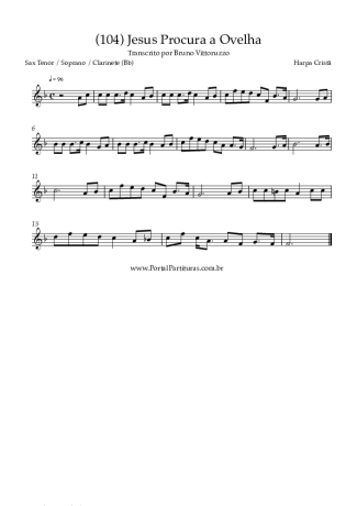Harpa Cristã (104) Jesus Procura A Ovelha score for Tenor Saxophone Soprano (Bb)